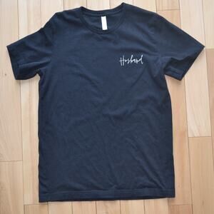 Canvas Husband Short Sleeve Tee Groom Shirt Size M Black